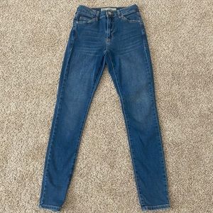 TOPSHOP moto leigh super soft ankle grazer denim skinny jeans size 25